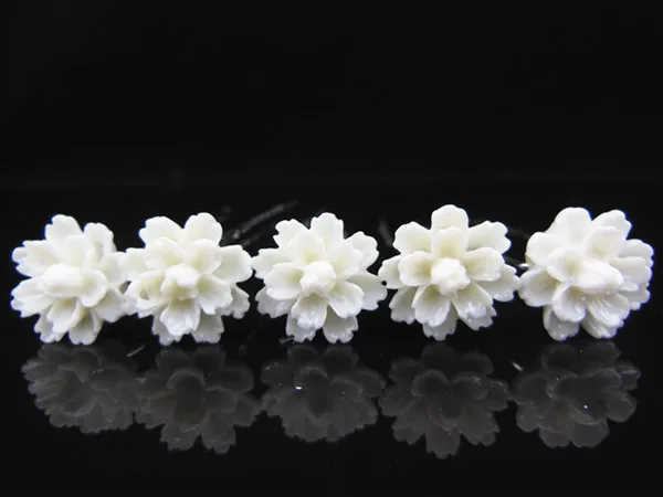 200 pcs/lot Free Shipping NEW White Flower Hair Pins Wedding Party Bridal Hair Jewelry Woman fashion Hair clips