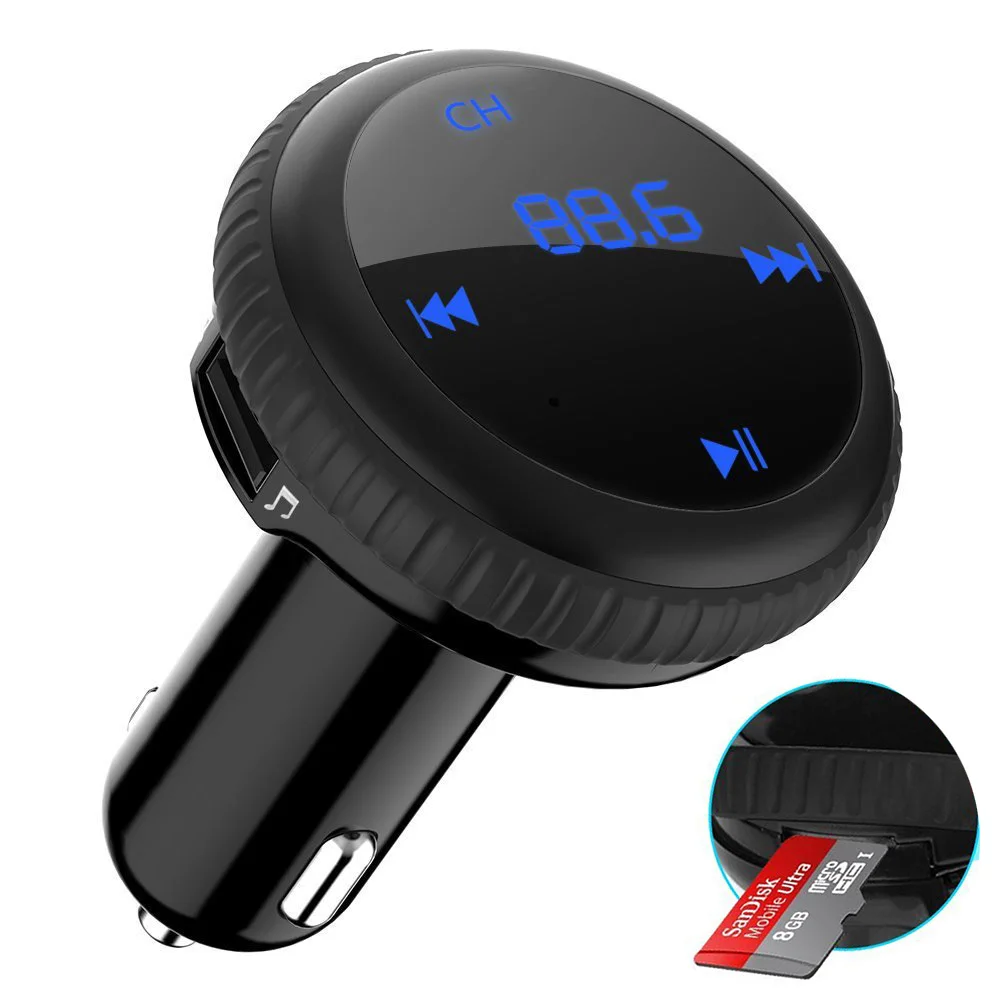 Bluetooth FM передатчик громкой связи автомобильный комплект MP3-плеер FM модулятор 5 в 2.4A двойной USB зарядное устройство светодиодный дисплей Поддержка TF карты u-диск