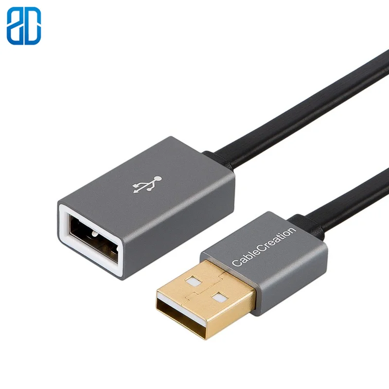 

USB 2.0 Extension Cable, 1.66 ft Flat Slim-line USB A Male to Female Extender for Gamepad Flash Drive Mouse Keyboard Printer