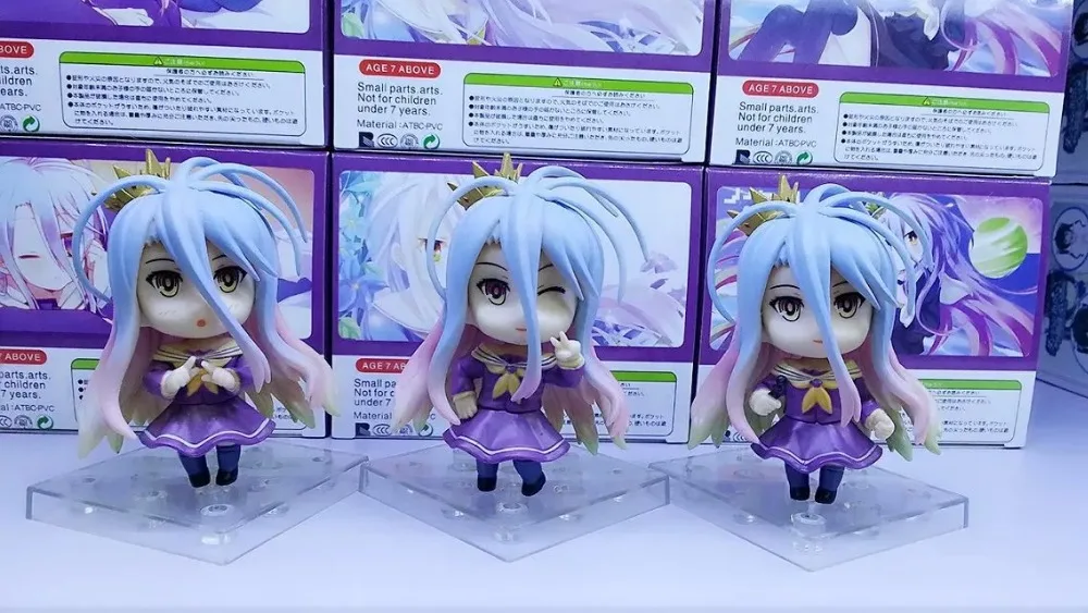 

3PCS/Pack Japanese Amine NO GAME NO LIFE Shiro 10cm PVC Action Figure Toys Gift Model