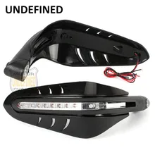 Неопределенный 7/" 22 мм черный светодиодный мотоцикл щетка бар Защита для рук для Yamaha Chopper Bobber Dirt Bike Универсальный