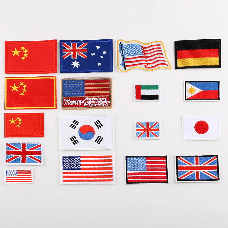

1PC cheap Embroidered cheap China Germany Japan world country Flag Patch Sew On Clothes Armband Backpack Sticker DIY Applique