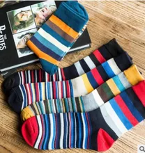 5 pairs lot colorful mens socks striped brand couple male Cotton socks chaussette homme calcetines hombre