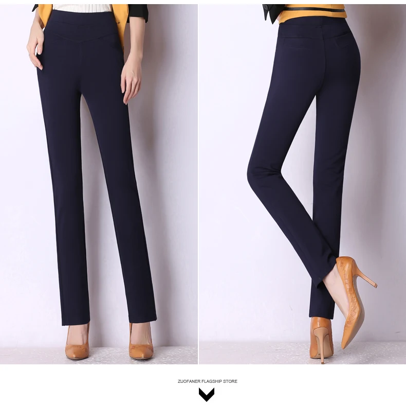 Прямые Штаны брюки жира мм высокой талией плюс бархатные эластичные с эластичной талией Большие размеры Штаны повседневные Простые