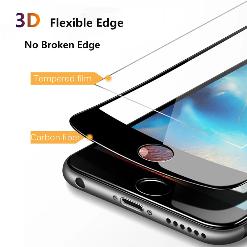 MOUSEMI закаленное стекло для iPhone 7 Защита экрана Мягкий край 8 Plus 3D полное