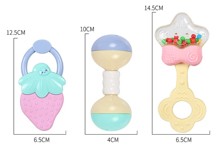 Детские погремушки игрушки 8 шт. Прорезыватель музыка рука качалка-кровать колокольчик новорожденных пластиковые животные погремушки
