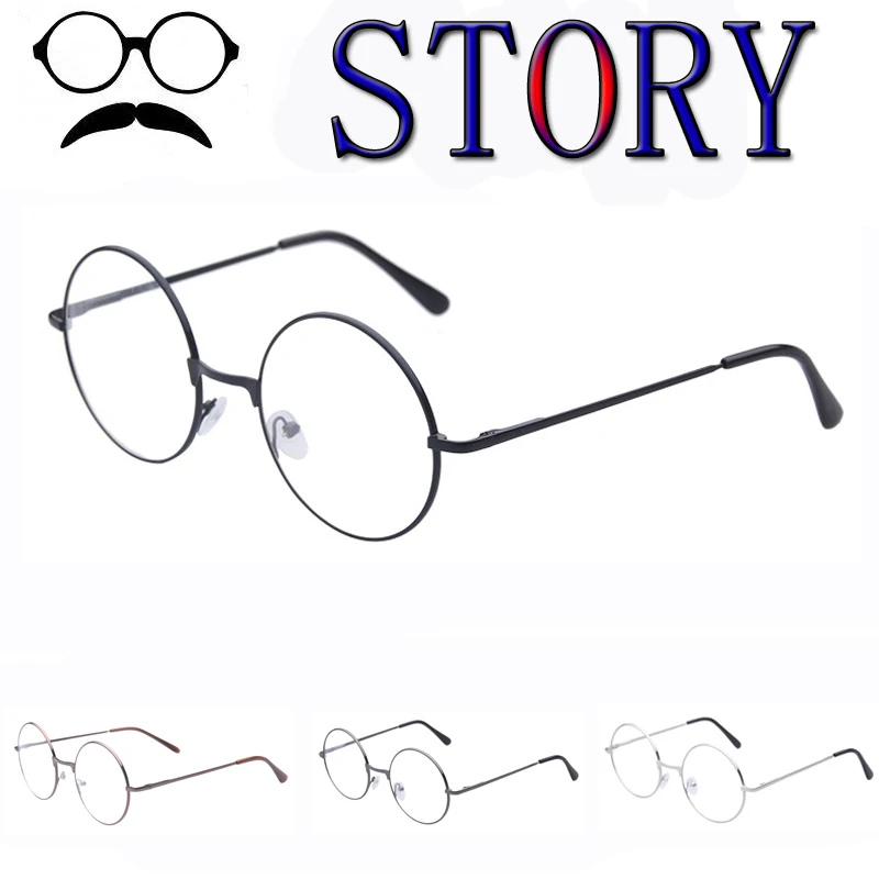 

Metal Round Men Womens Glasses Eyewear Frame Clear lens Eyeware Black Silver Gold Eye Glass Myopia Optical Transparent Glasses