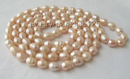 

Free shipping hot sale Women Bridal Wedding Jewelry >>50" 12mm natural pink baroque freshwater pearl necklace