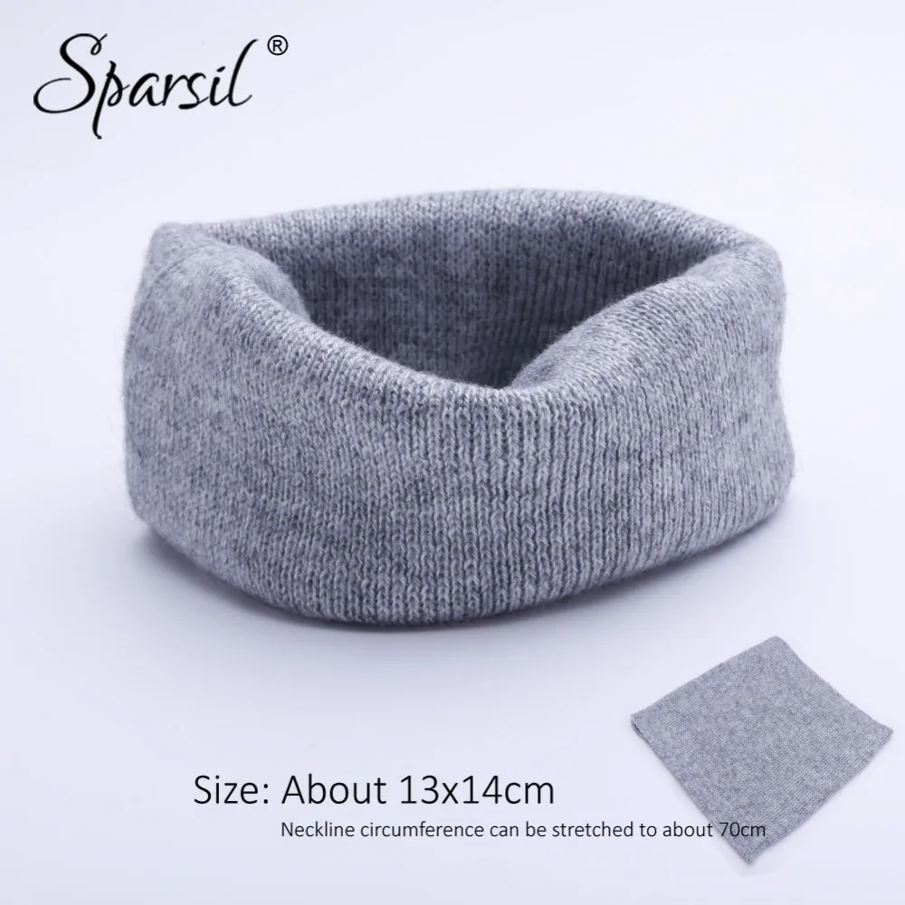 Sparsil, женские осенние зимние вязаные шарфы-кольца, ложный воротник, повязка на голову, повязки на шею, для взрослых и детей, одноцветные, удобные, мягкие, вязаные шарфы
