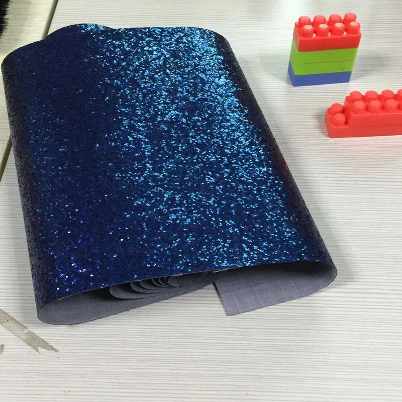 

30m one roll with 138cm width nave blue chunky glitter leather wallpaper for home decoration and table wallpaper decor