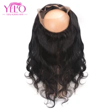 YELO Hair Pre Plucked 360 Lace Frontal Closure With Baby Hair Brazilian Body Wave Frontal Natural Hairline Non Remy Human Hair