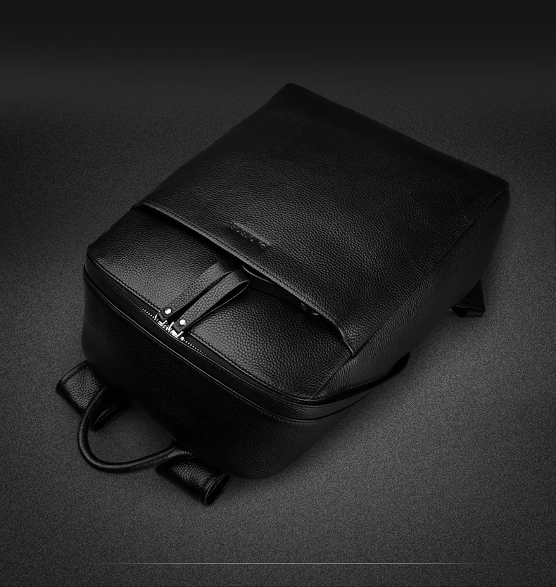 Padieoe мужской рюкзак из натуральной кожи, большой мужской рюкзак из натуральной воловьей кожи с двойной молнией, рюкзак для путешествий, классический черный рюкзак унисекс