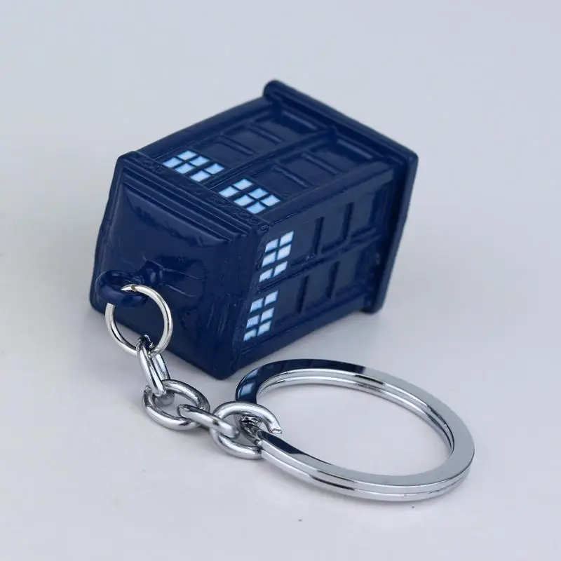 Doctor Who Blue Enamel TARDIS Police Box Key Chains Ring United Kingdom