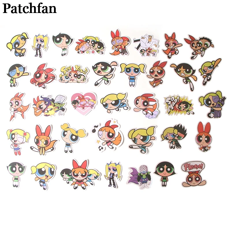 Patchfan 36 шт. Powerpuff девушки мультфильм забавные наклейки для скрапбукинга DIY ноутбук скейтборд мотоцикл домашние декоративные значки A2014