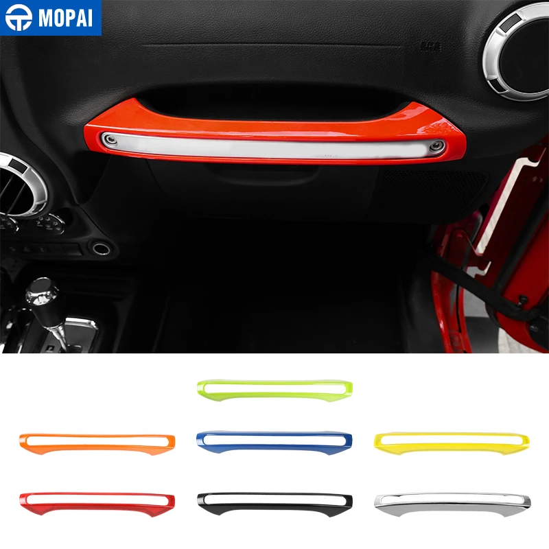 

MOPAI ABS Car Interior Front Copilot Armrest Storage Box Handle Decoration Cover Stickers for Jeep Wrangler 11 Up Car Styling