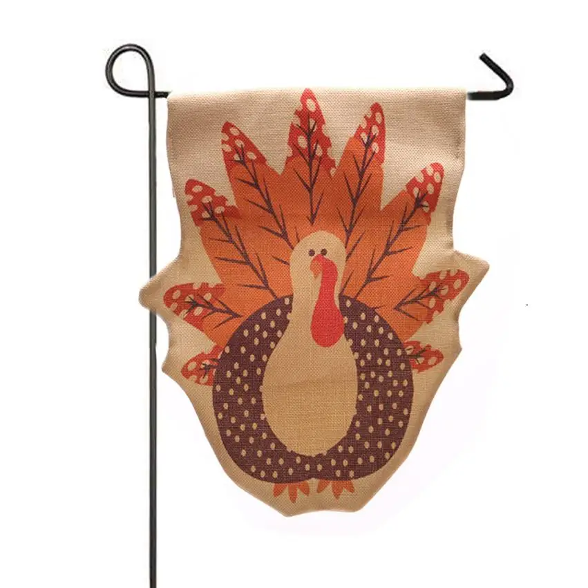 

Garden Flag Indoor Outdoor Home Decor Thanksgiving Turkey Fall Flag 2AU17