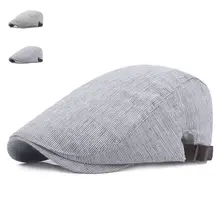Новая модная полосатая летняя кепка s для мужчин и женщин, регулируемый Повседневный хлопковый берет унисекс, осенняя плоская кепка от солнца Gorras Planas Boina