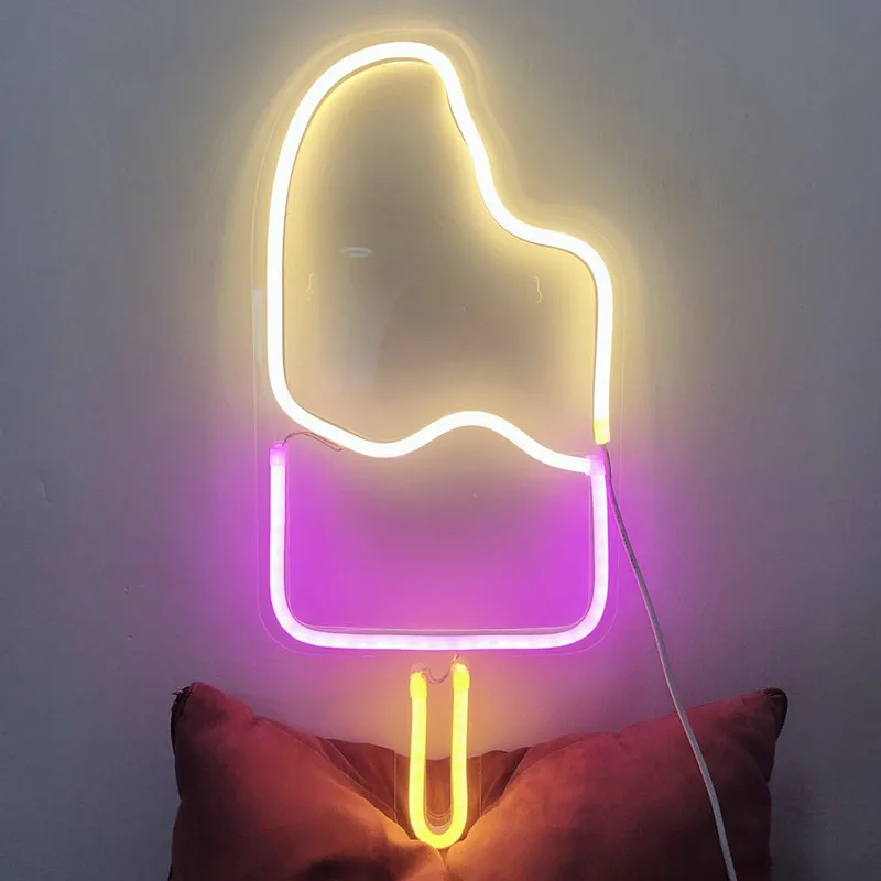 

LED Neon Lights Neon Sign Panel Light Christmas Party Shop Wall Hangable Decoration 10 Kind Colorful Neon Lamp Pastry Display