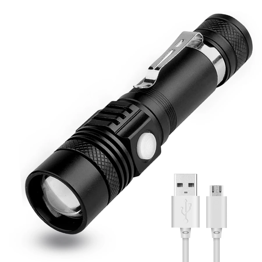 Xml T6 USB перезаряжаемые светодиодные фонарики высокой мощности 18650