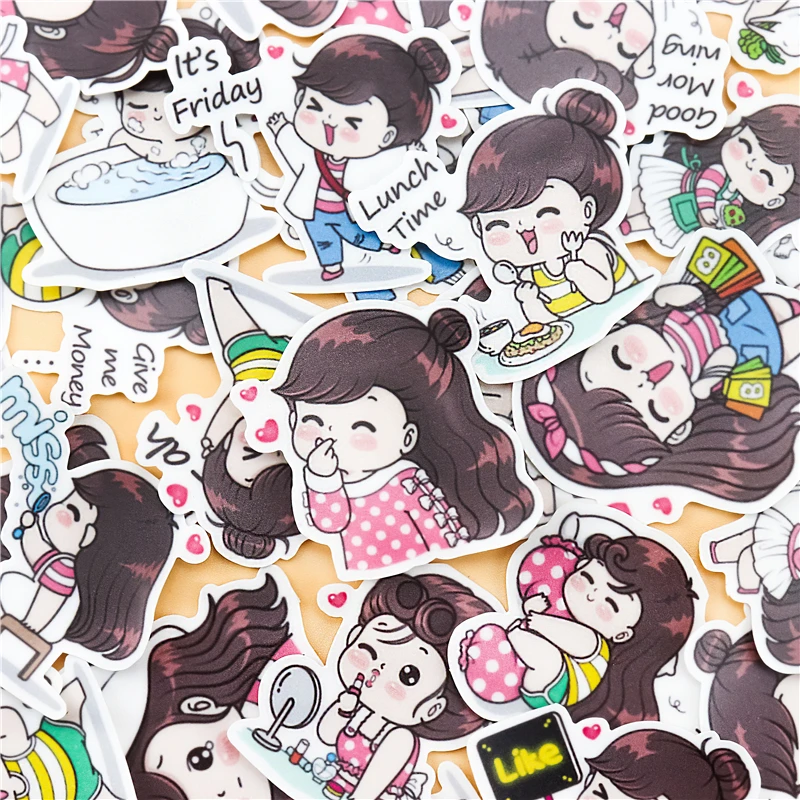 

40pcs Creative kawaii Self-made girl everyday Stickers/ phone Stickers /Decorative Sticker /DIY Craft Photo Albums/Waterproof