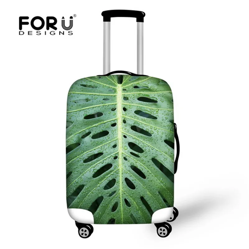 FORUDESIGNS/3D эластичные Чехлы для багажа с принтом зеленых листьев и застежкой-молнией для 18 20 22 24 26 28 дюймов, чехол для багажника, чехол для путешествий - Цвет: C0131