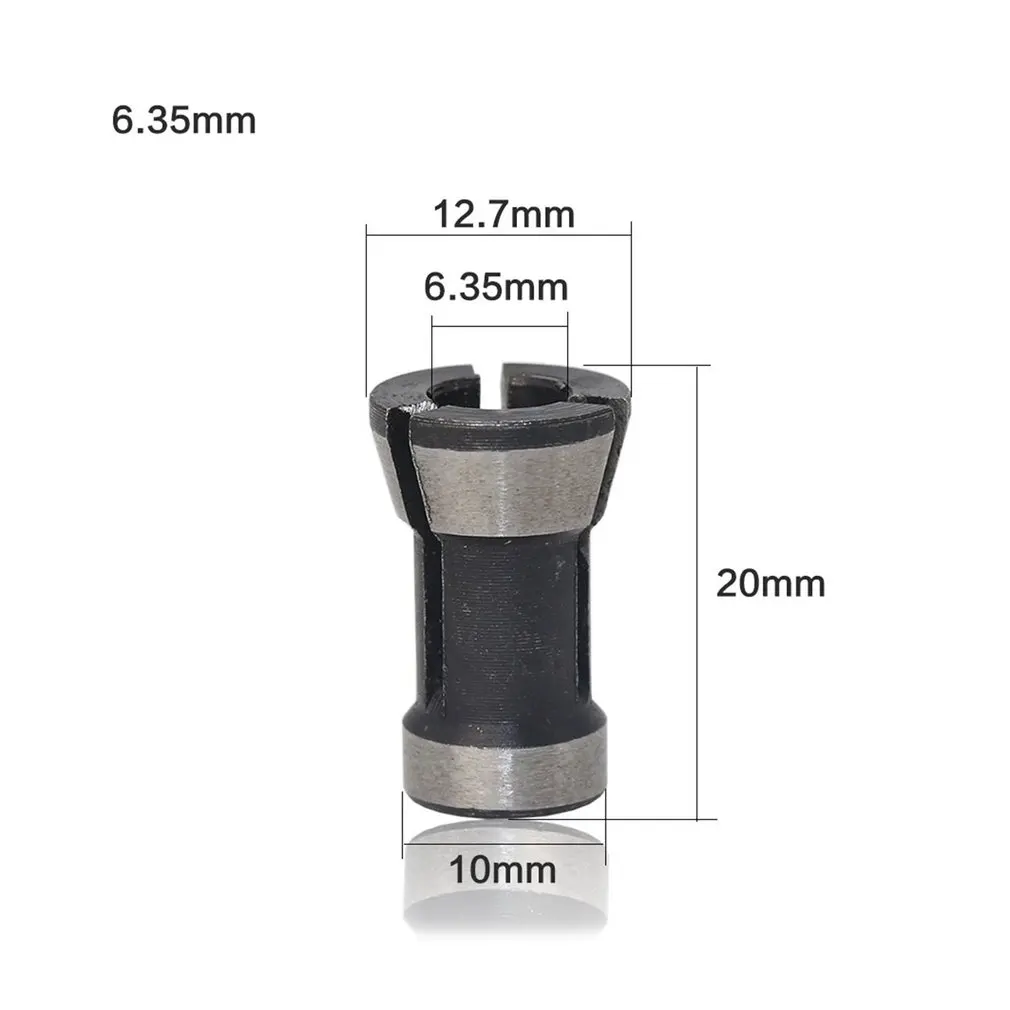 Collet Chuck 6mm/6.35mm/8mm Trimming Engraving Machine Electric Router For Machinery Manufacturing Woodworking Cutter - Color: 6.35mm
