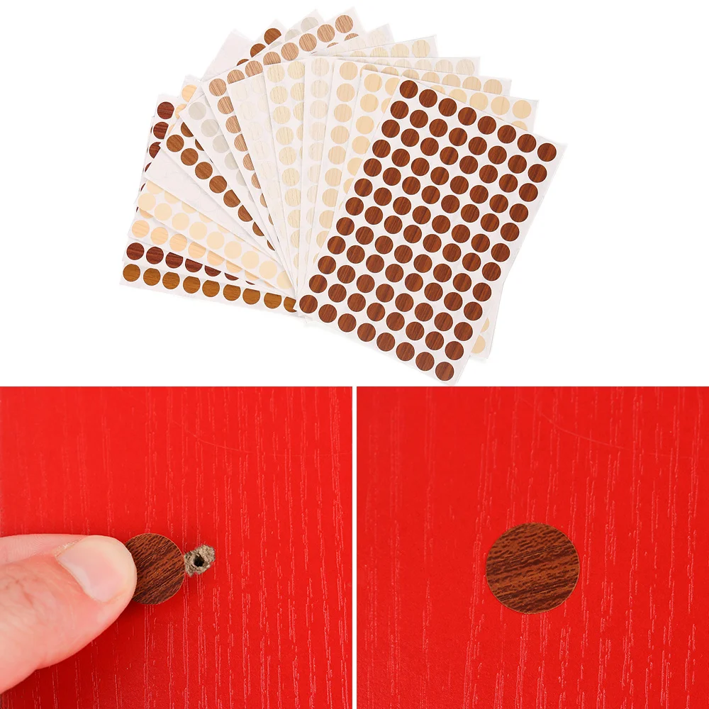 

96Pcs/sheet Useful 15mm Self Adhesive Decorative Films Furniture Screw Cover Caps Stickers Wood Craft Desk Cabinet Ornament
