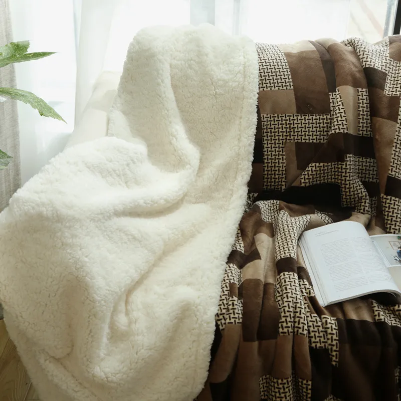 Теплые мягкие флисовые одеяла двойной слой толстые плюшевые пледы на диван кровать самолет пледы Твердые покрывала домашний текстиль 1 шт
