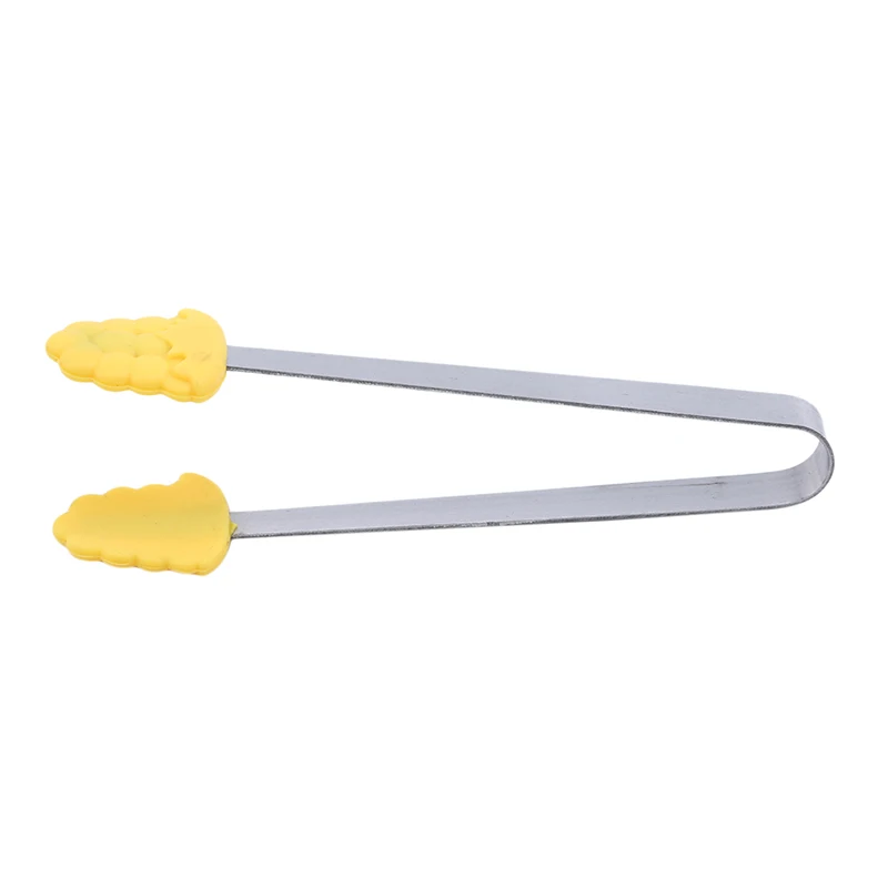 Grape yellow Силиконовые кухонные кулинарные щипцы для сервировки салата и барбекю, нержавеющая сталь, ручка, посуда, зажим для барбекю, щипцы для салата, хлеба, сервировки - Цвет: Grape yellow