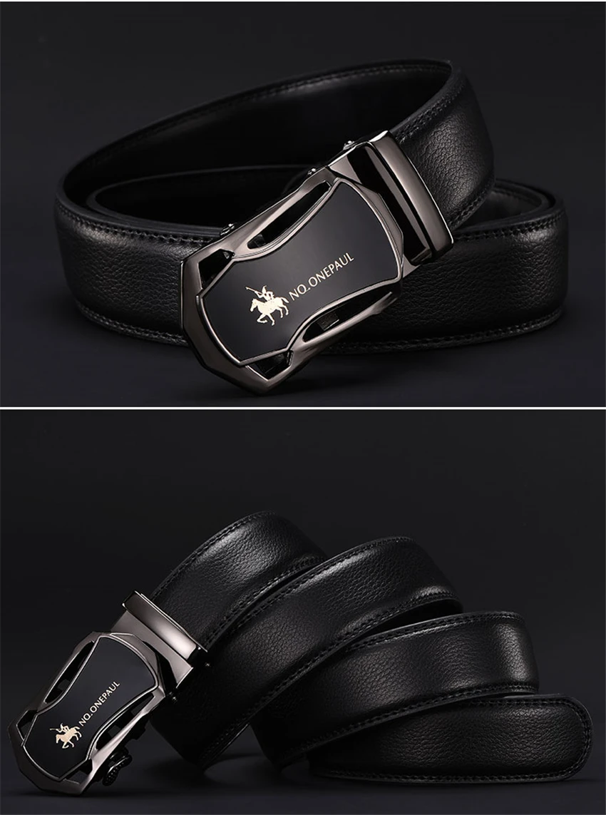 NO.ONEPAUL Top Brand Designer Belt Man Cow For Men Automatic Buckle Strap Fashion Waist Male ceinture femme Genuine Leather Belt