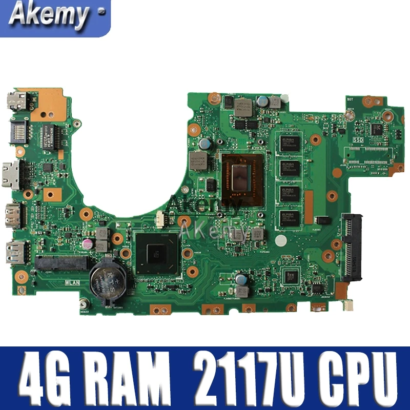 X402CA X502CA материнская плата для ноутбука For Asus X502C X402C F502C F402C с 4 g RAM 2117U CPU тесты 100%