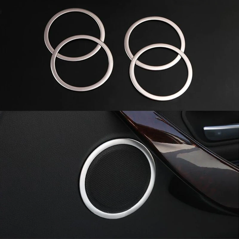 4x Сталь двери Динамик кольцо крышки люка в декоратора Накладка для BMW серий 4 F32 F33 F36 14-17& 3 серии F30 F31 13-17 и 3GT F34 14-17