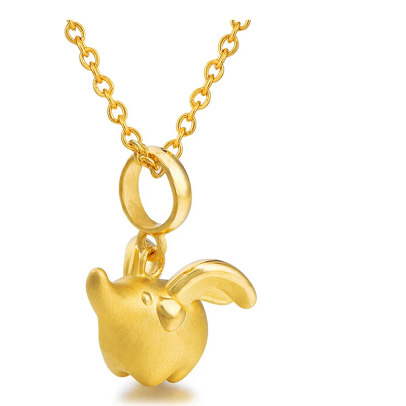 

Pure 999 24K Yellow Gold Cute Fly Elephant Pendant