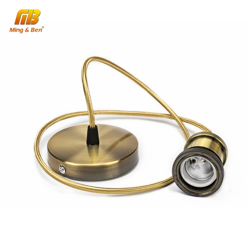 

LED Bulb Lamp Holder 1M Retro Vintage AC85-265V E27 Loft Creative Industrial Pendant Lamp Base Decor Antique Screw Light Lamp