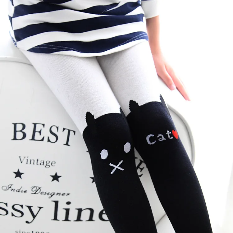 

Kids tight Spring/ Autumn new children's cotton pantyhose baby girls stocking two cute bunny fashion stitching pantyhose tight