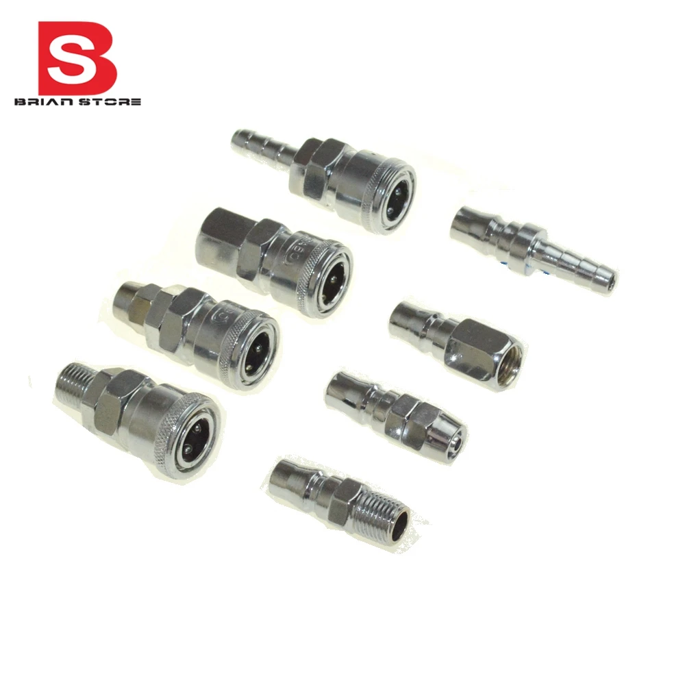 

8pcs 1/2 Pneumatic Air Compressor Hose Quick Coupler Plug Socket Connector Set