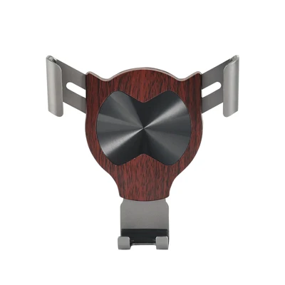 E-FOUR Car Metal Phone Holder Aluminum Alloy ABS+PC Gravity Automatic Control Support Phone Stand Air Outlet Clip Cars Accessory - Цвет: wooden