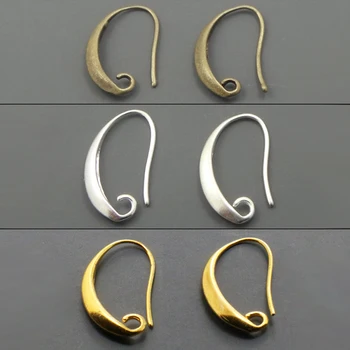 

50pcs/lot 13*19mm Antique Bronze/Silver/Gold Plated Ear Wires Hook Earring Clasps for DIY Jewelry Making Accessories Earwire
