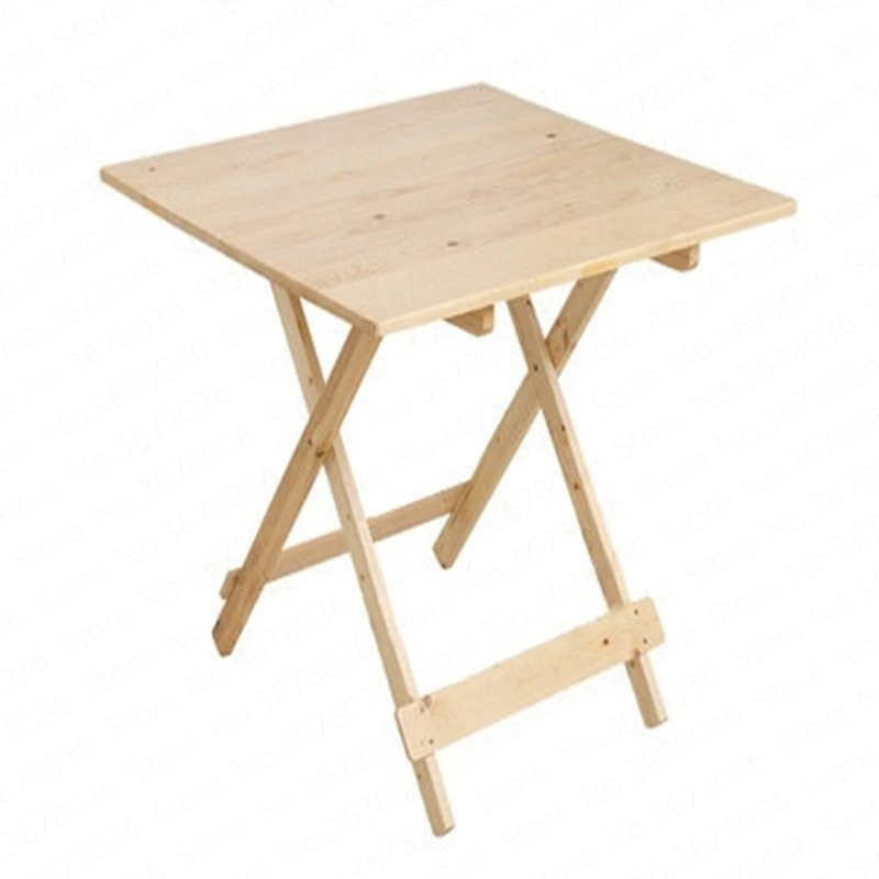 0%Solid Wood Folding Table Home Eating Small Table Small Apartment Two People Four People Kitchen Portable Stall Table