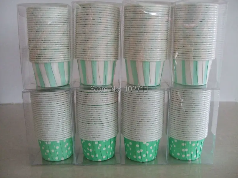 100 Larger and Mini Red White Polka Dot Candy Cups red stripes Nut Cups