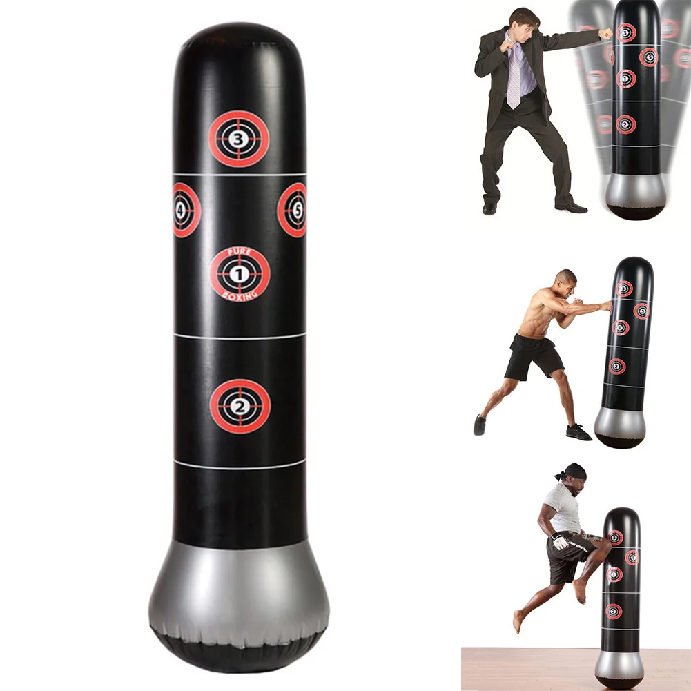 New 1.6m Inflatable Tumbler Punching Bag Stand Kick Training Boxing taekwondo Target Bag Home