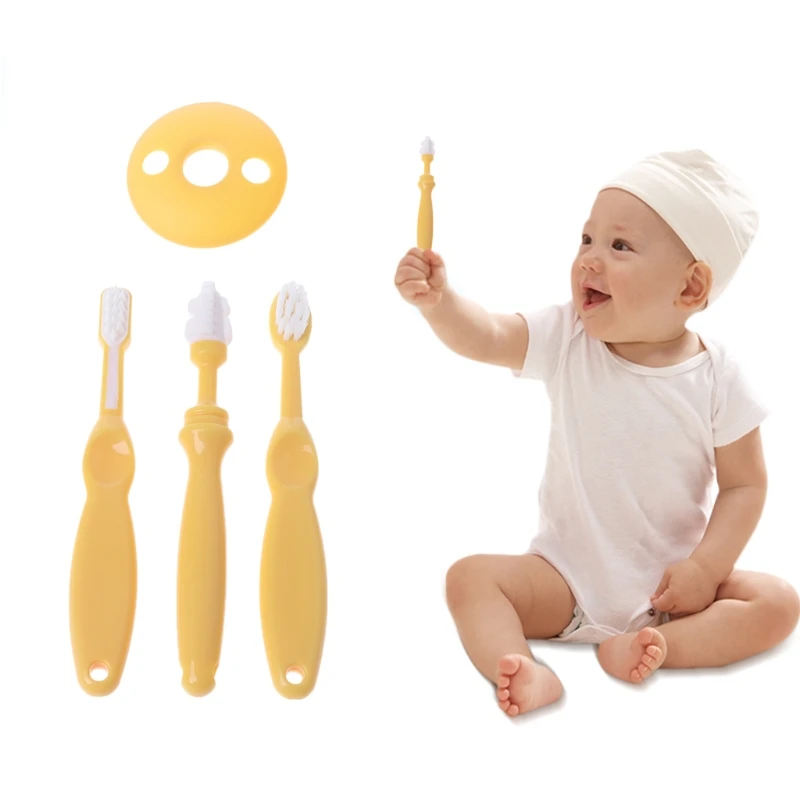 3 Pcs/Set Of Baby Toothbrush Teething Training Soft Dental Care Massage Kid Oral M15in