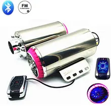 Motorcycle Exhaust Pipe Speaker Leaks Modified Scooter Akrapovic Muffler Nice Sound good Music radio 2 color Universal MP3 Audio