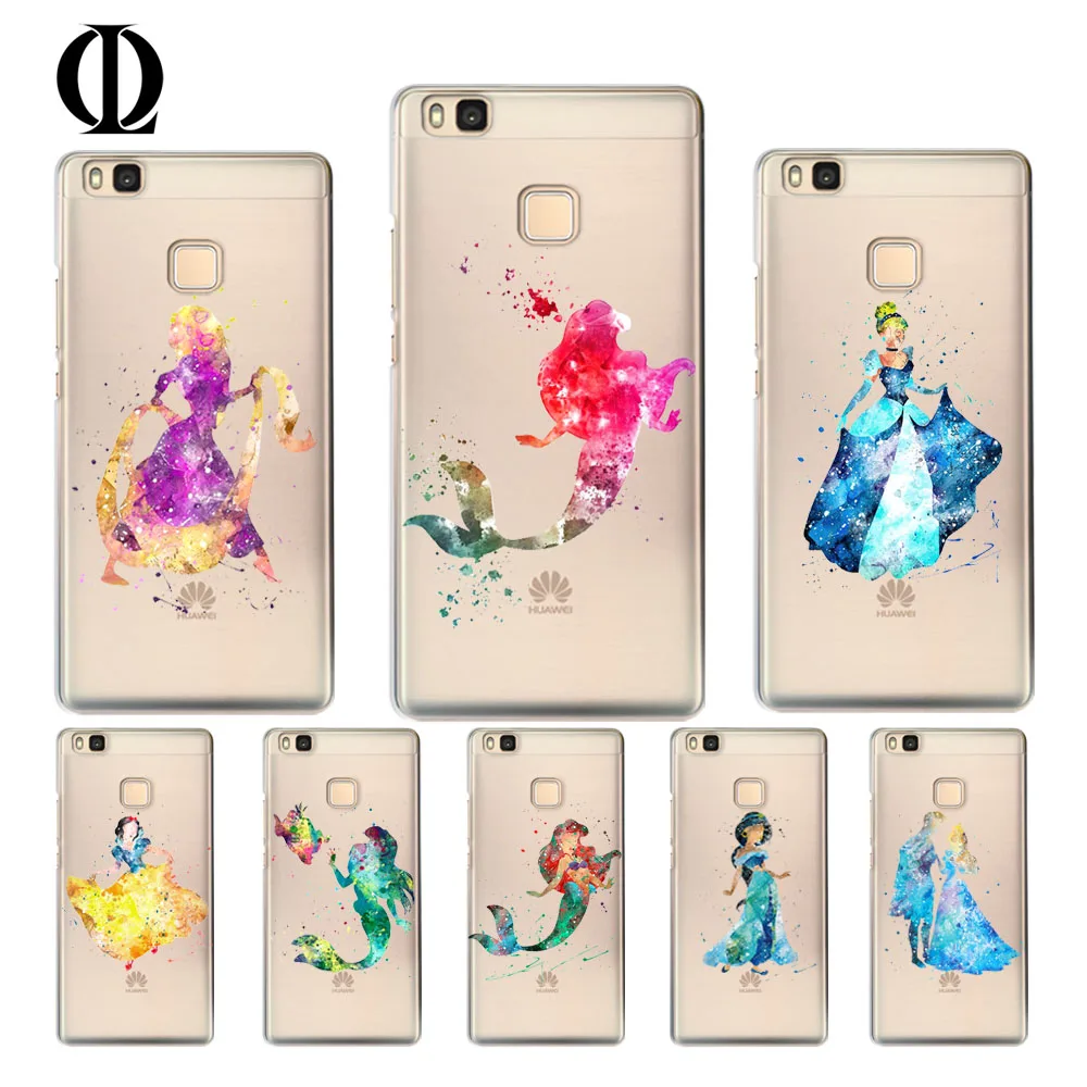 Новинка 2017 года поступления русалка шаблон для Coque Huawei P9 Lite случае принцесса