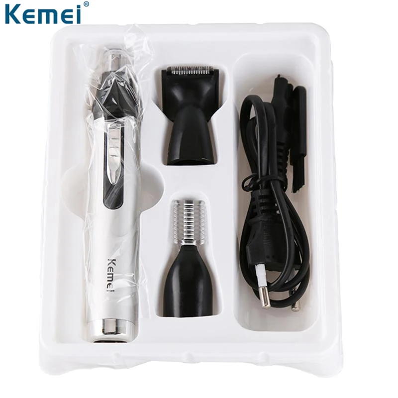 

Kemei KM-6651 3 in1 Electric Nose Trimmer Rechargeable Hair Removal Trimmer Eyebrow Ear Trimmer Safe Face Care Shaving Machine