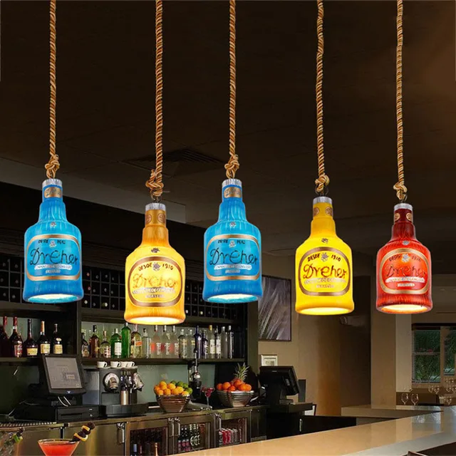 Modern Creative Retro Resin Led Pendant Light Fashion Vintage Bar Cafe