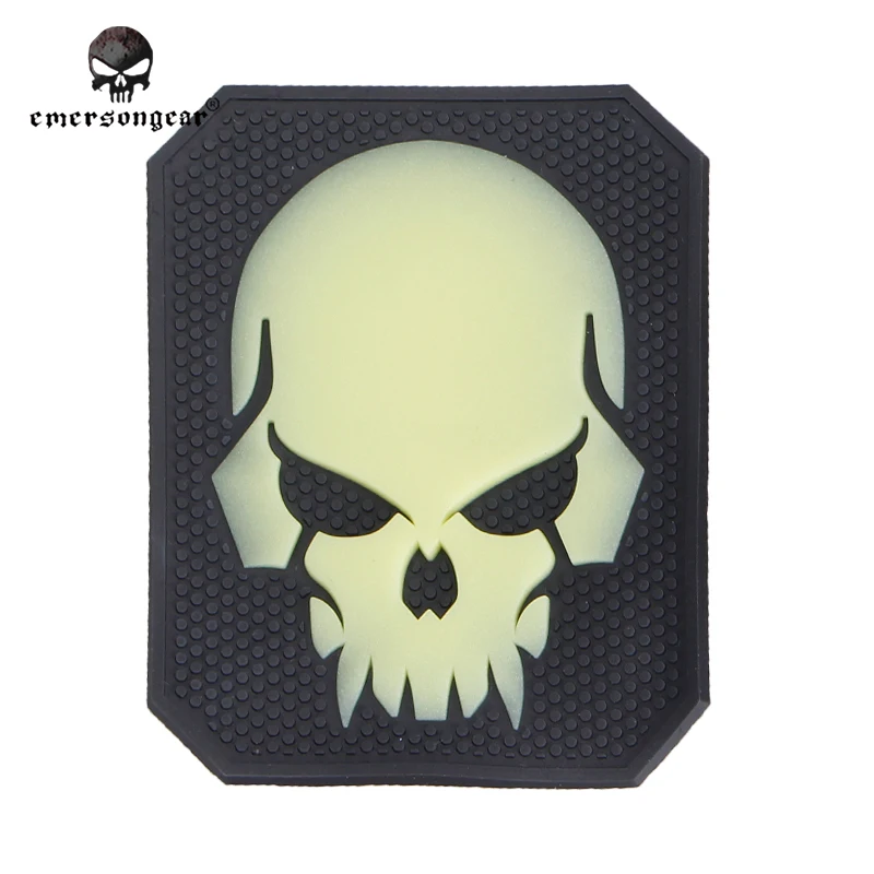 

Emersongear PVC Patch Skull luminous Badges Tactical Military Airsoft Equipment Wargame EM5550 White Olive Gray Brown