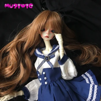 

Fashion Style Bright Brown Curly Hair Wig Fit for 1/3 1/4 1/6 BJD SD Dolls High temperature Fiber Wig Silk Hair MUZI WIG