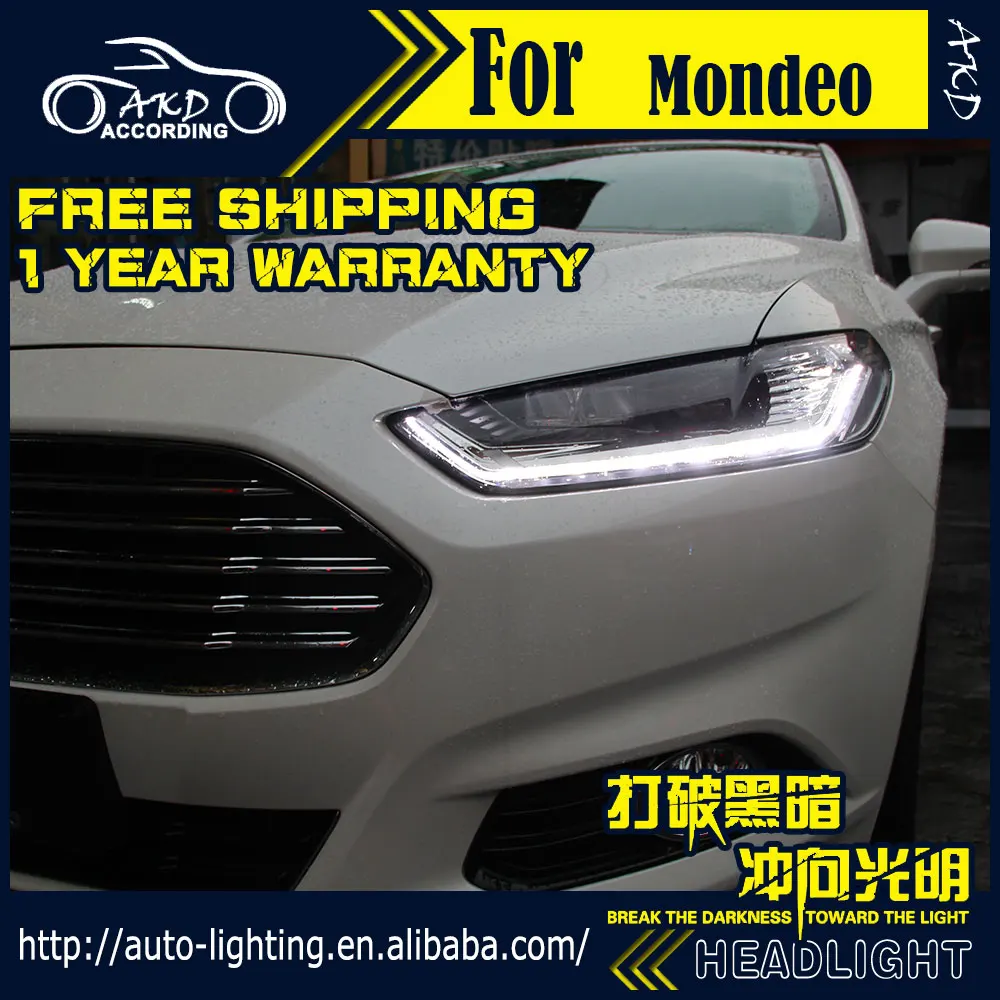 AKD автомобильный стайлинг фары в сборе для Ford Fusion фары 2013- Mondeo светодиодный фонарь светодиодный DRL HID передняя лампа аксессуары