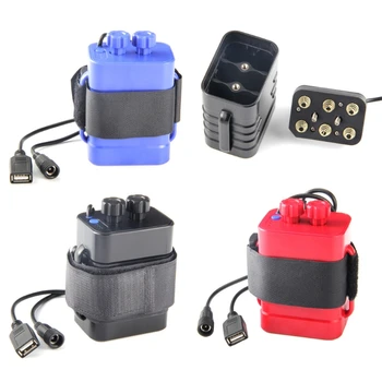 

DC 8.4V USB 5V 6x 18650 Battery Storage Case Box For Bike LED Light Cell Phone
